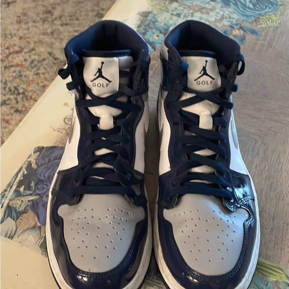 Nike Air Jordan Navy, Grey, and White GOLF Sneakers